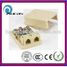 ABS single dual port RJ11 telephone wall jack telephone modular box made in china